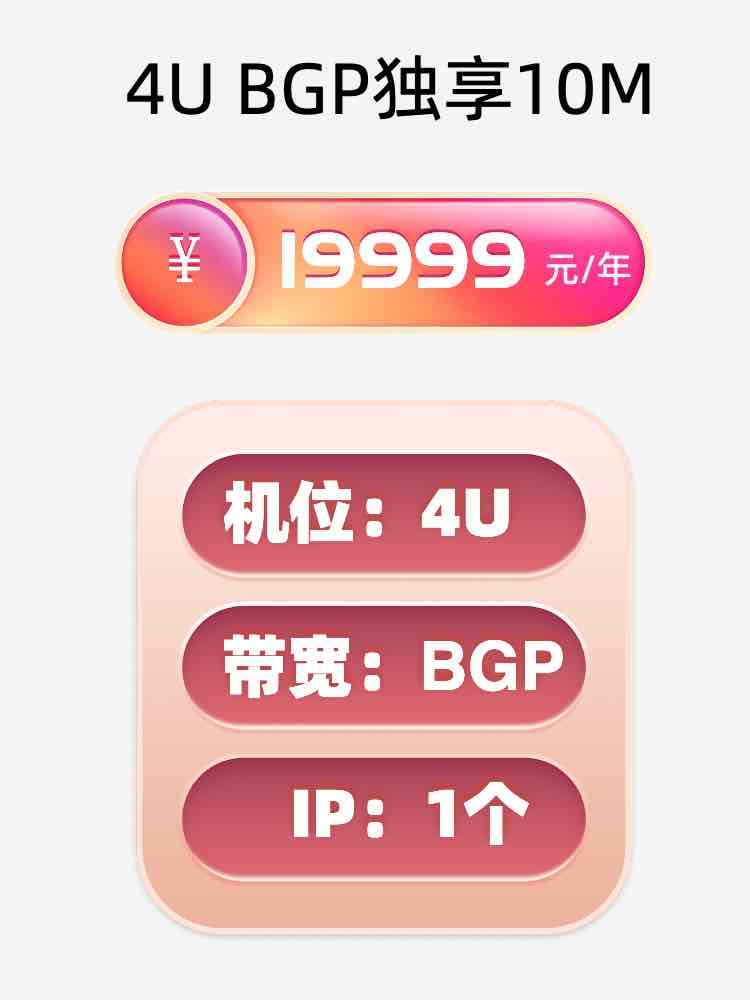 重庆4U BGP独享服务器托管